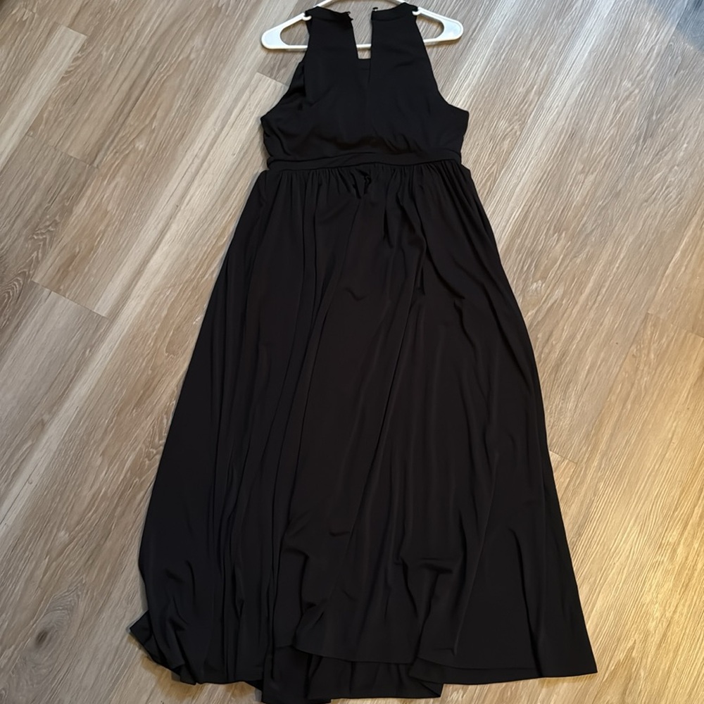 Torrid Elegant Black Maxi Studio Knit Halter Dress size 0 (size 12)with pockets. - Picture 6 of 8